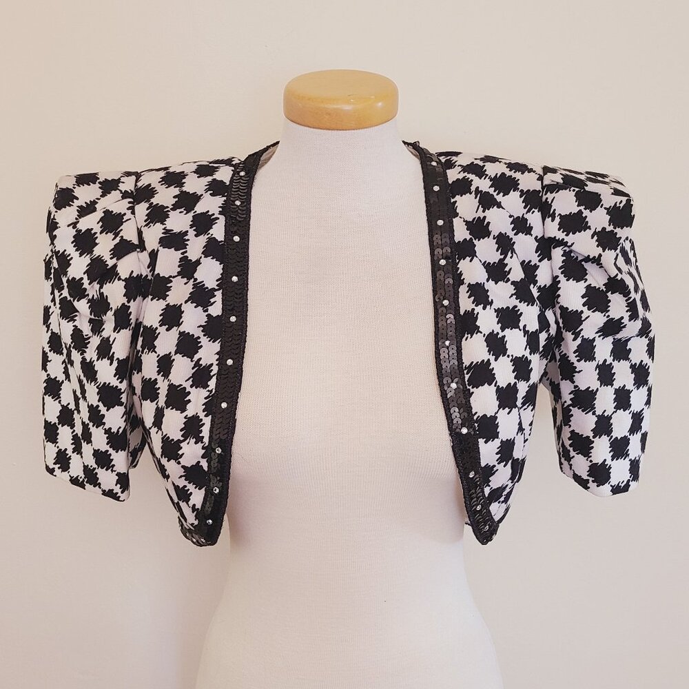 Rare 80's Short Sleeve Sequin/Rhinestone Bolero Jacket